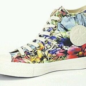 Converse : Chuck Taylor lux mid graphic canvas Egret/multiflowers